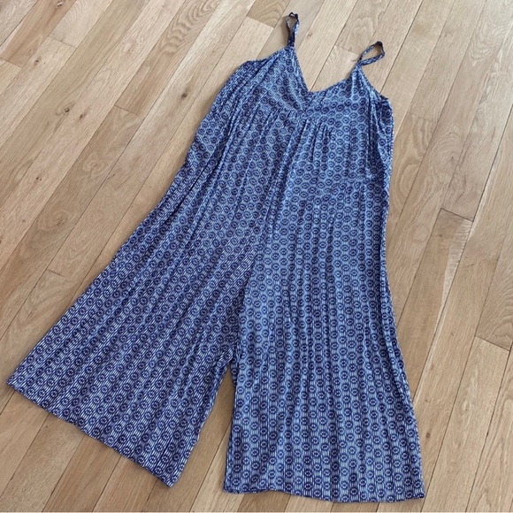 Anthropologie Floreat Navy-White Wide Leg Jumpsuit. Like New! - Picture 5 of 16